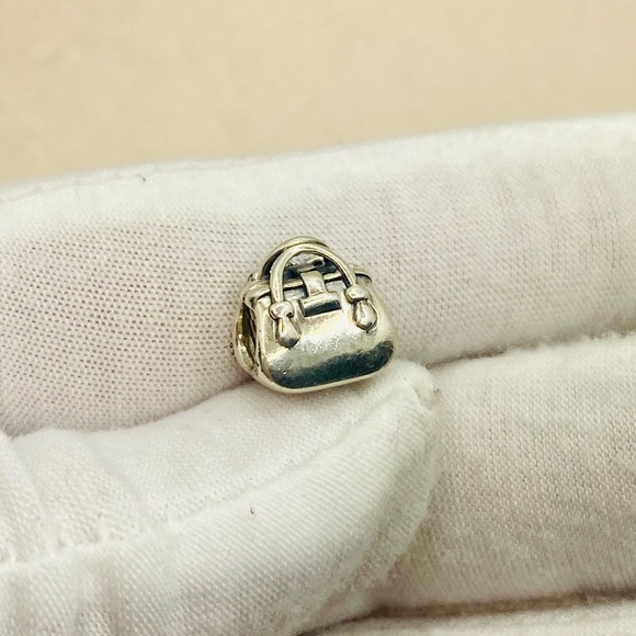 EUC Pandora 791534CZ Sterling Silver Sparkling Handbag Charm w/ Clear Zirconia’s - Picture 4 of 10